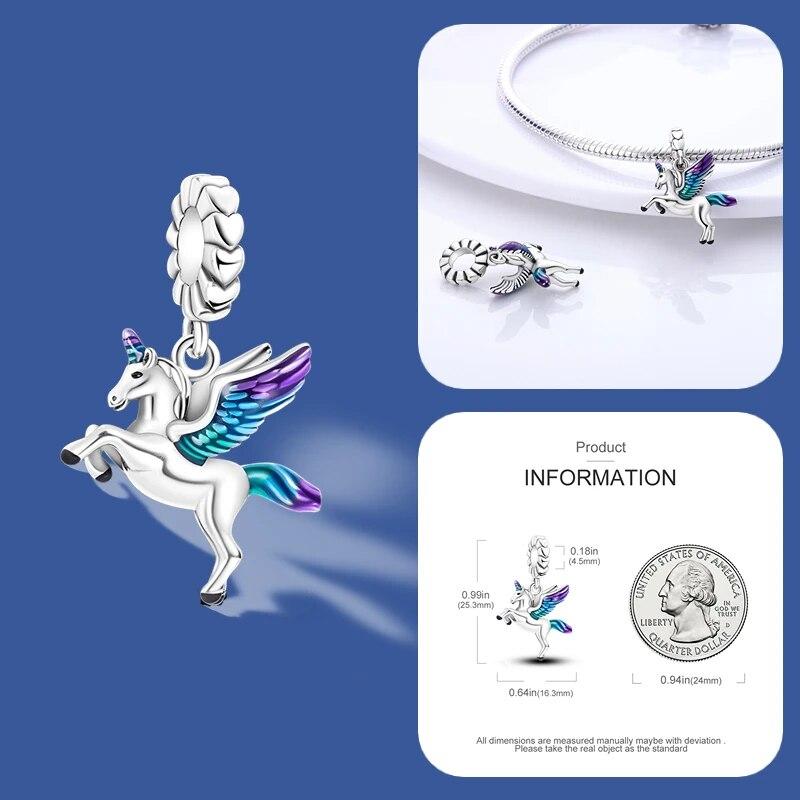 Nou argint 925, albastru, mărgele de Murano, cu flori de pansă, farmec se potrivește cu brățară și colier de marcă originală, cadou de bijuterii 925