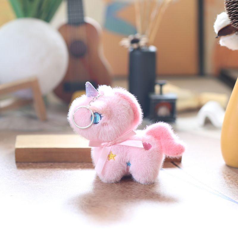 Cute Pony Unicorn Keychain Plush Doll Backpack Pendant Pp Stuffed Cotton