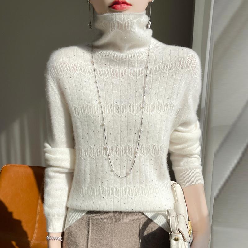 

Женский свитер 100% шерсть MODERN NEW SAGA водолазка вязаный пуловер толстые зимние джемперы женские вязаные топы XL белый
