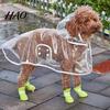 Pets Rain Poncho Pet Raincoat Transparent Snap Button Design Hooded Minimalistic Adjustable Dog Rainwear Windproof Soft Gear Supply