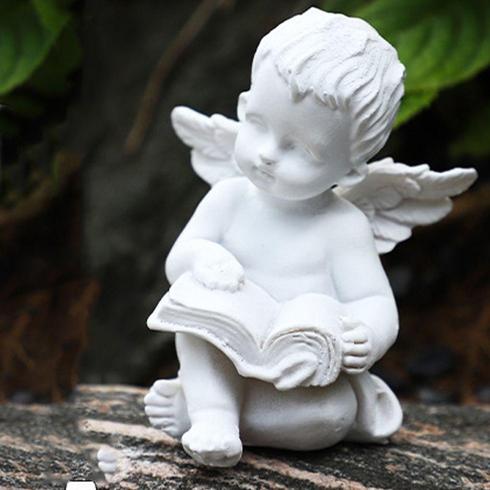 Creative Angel Figurine Cute Garden Miniature Sculpture Painted Little Angel Statue  New Year