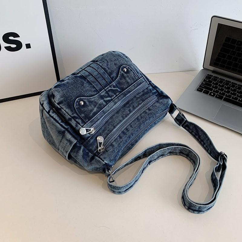 Casual Denim Crossbody Bag Women's Lightweight Commuter Shoulder Bag Fashionable New Style Versatile Korean Design
