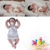 Sleeping Doll Re-born Baby Girl Eyes Close Handmade White Skin New Born Girl in Jumper- Vinyl Doll for Kid Collectors