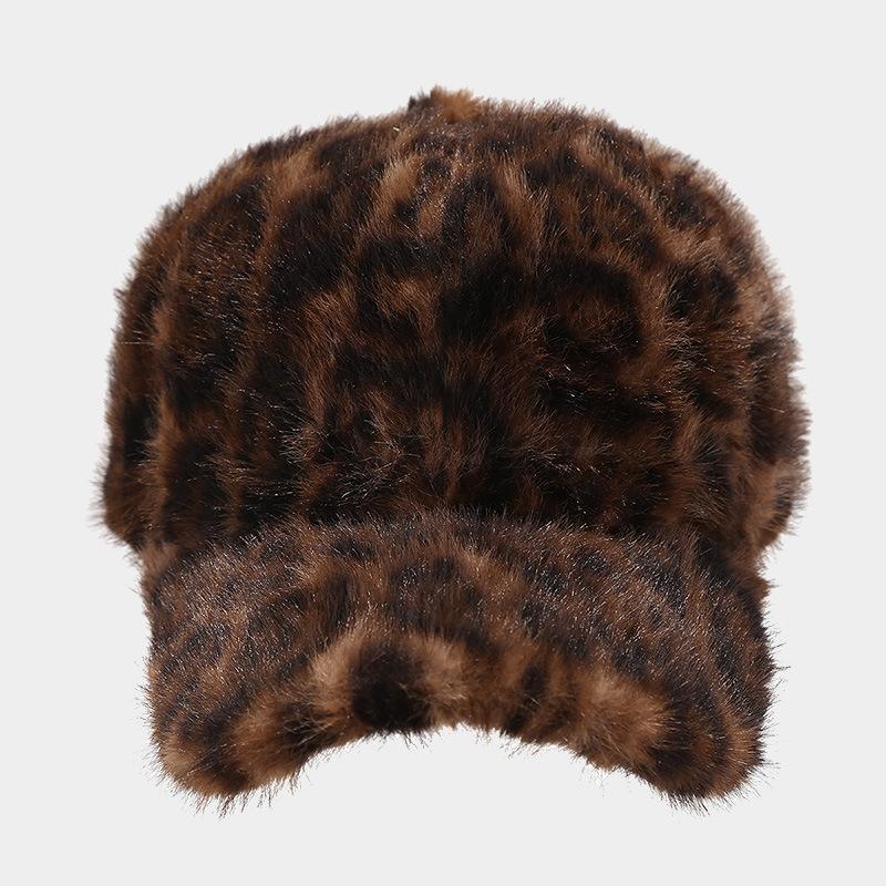 

1pc Women s Winter Leopard Print Baseball Cap,Outdoor Warmth Cold Protection warm head Hat,Suitable for outdoor and daily wear Adjustable темно-коричневого
