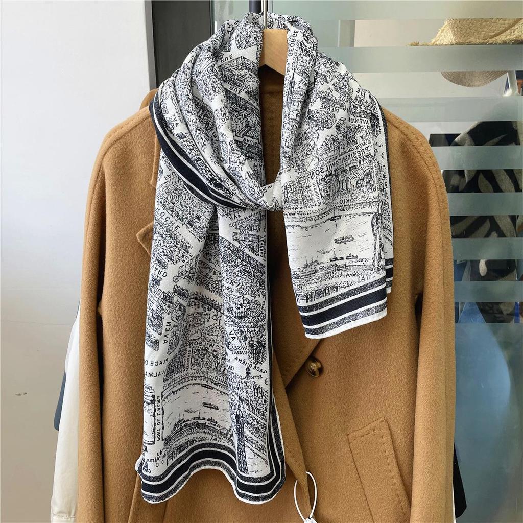 Herringbone Velvet Scarf: Winter, Versatile, Thickened, Hand-Rolled Edges, Small & Long