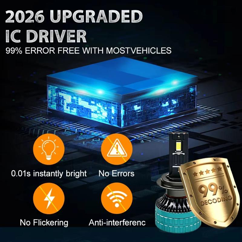 H7 H4 H1 Led Headlight Bulbs High Power Car Lights Turbo Lamp Auto Headlamp +800% Bright 12V