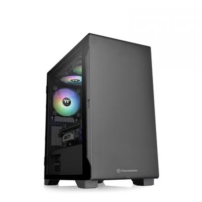 Thermaltake S100 TG Tempered Glass Mini Tower PC Case with Swing Door Panel CA-1Q9-00S1WN-00 CS7885 Black