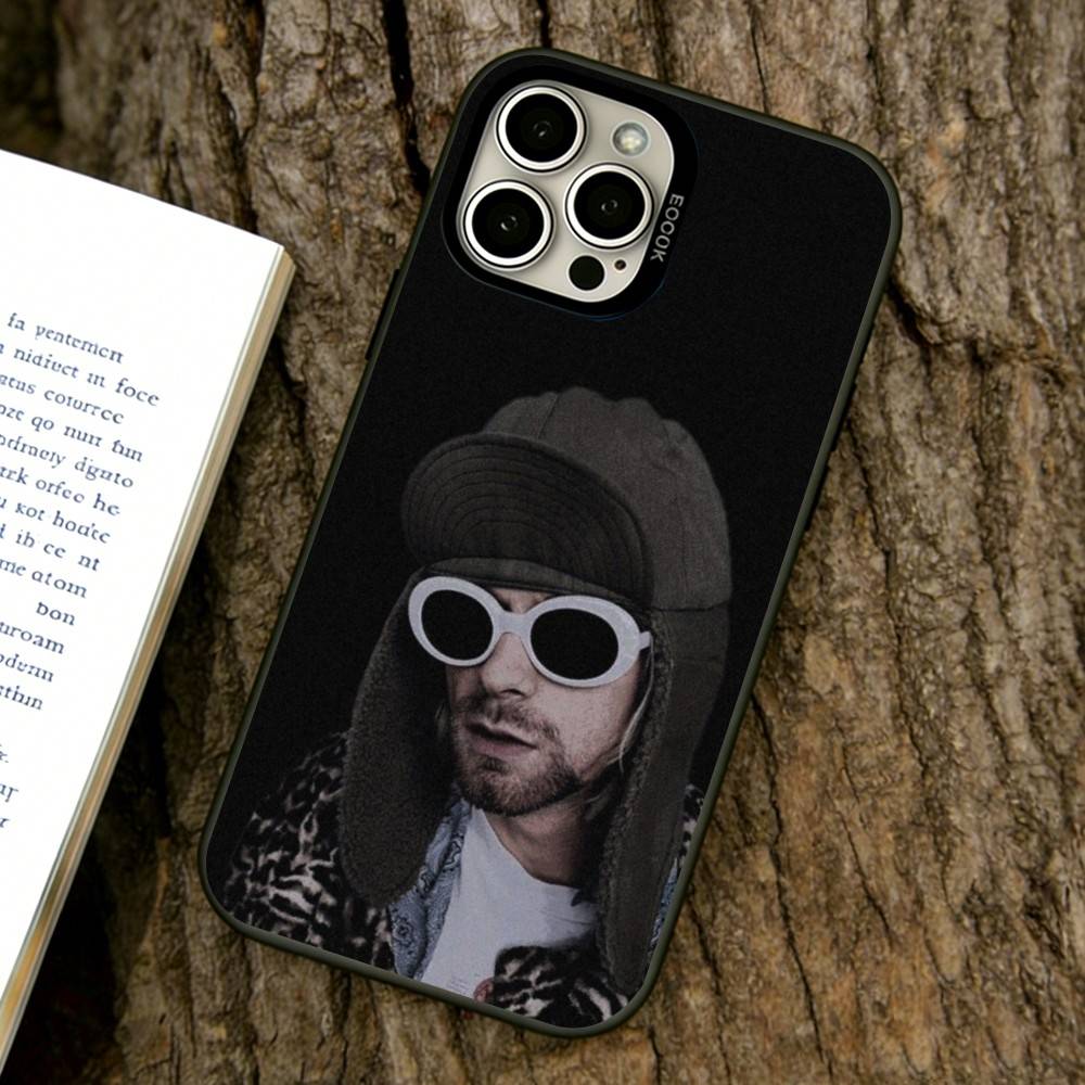 Singer Kurt Cobain Phone Case For iPhone 17,16,15,14,13,12,11 Plus,Pro Max,XS,Colorful Silver Phone Case Funda Cover