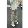 Tie-dye camouflage pants men's straight loose overalls American retro casual trend high street ruffian handsome jeans