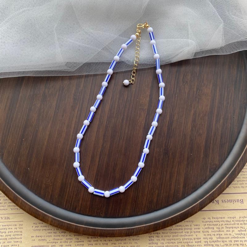 Strawberry Sweet Necklace Korean Handmade Beaded Rice Beads Sweet Cool Wind Clavicle Chain Fashion Jewelry