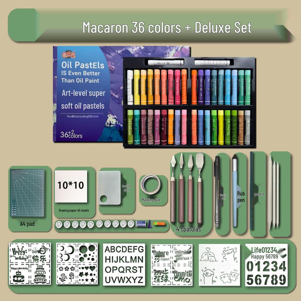 48-Color Super Soft Oil Pastels Set with Scraper - Child's Painting Kit