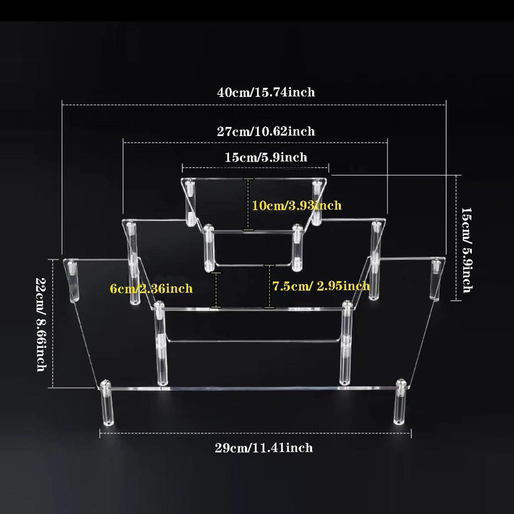 Acrylic Multi-layer Trapezoidal Display Stand for Figures & Jewelry