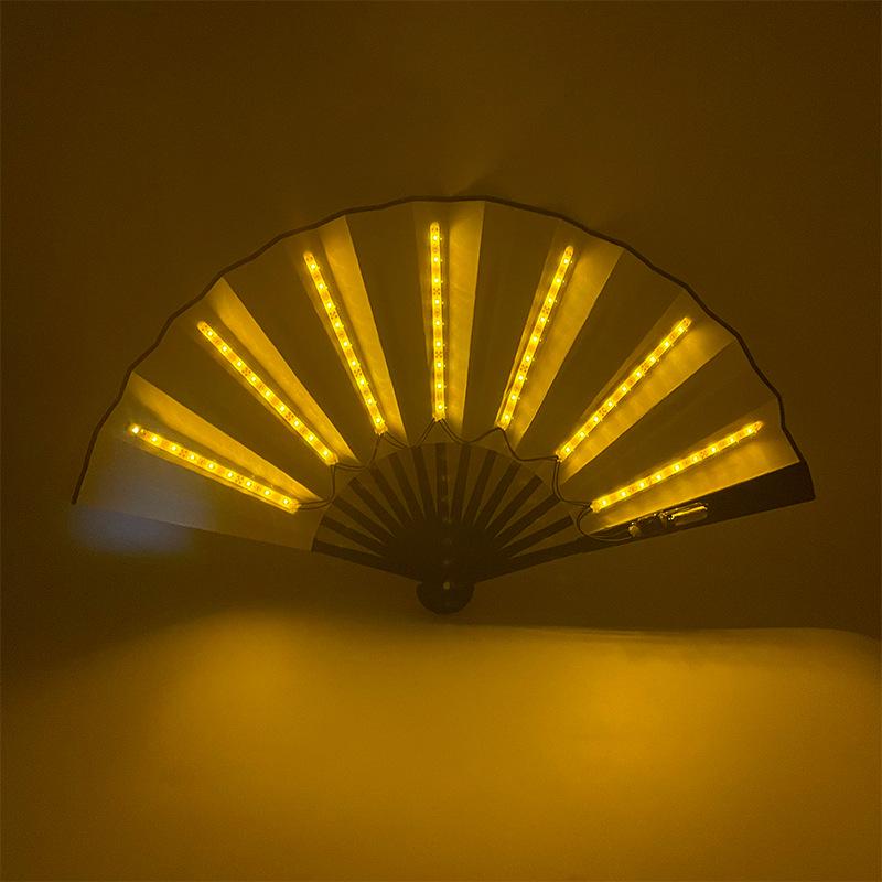 Rose Lace Edge LED Folding Fan - Wedding Gift & Dance Prop