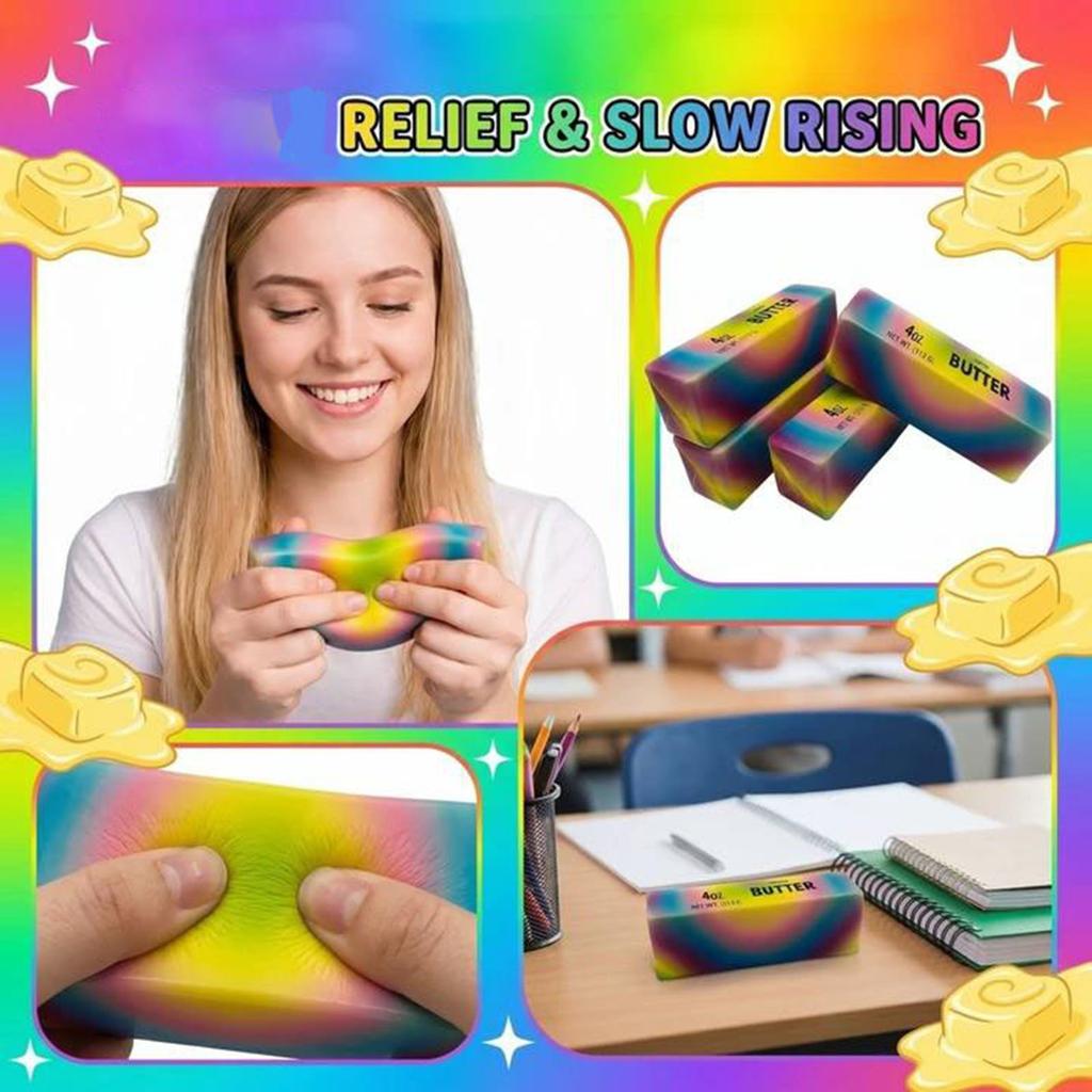Butter Stick Shaped Stress Relief Toy 4oz Size 135cm Squishy Squeeze Sensory Fidget Item for Desk or Home Use