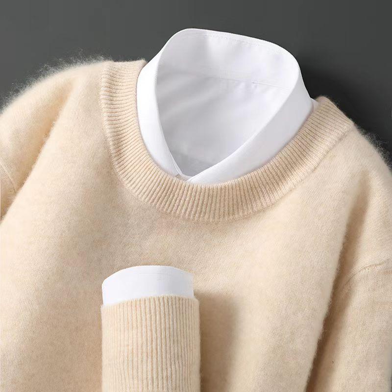 Herren Wollpullover mit Rundhalsausschnitt - Weich, Locker und Bequem Vielseitige Strickware für Herbst und Winter