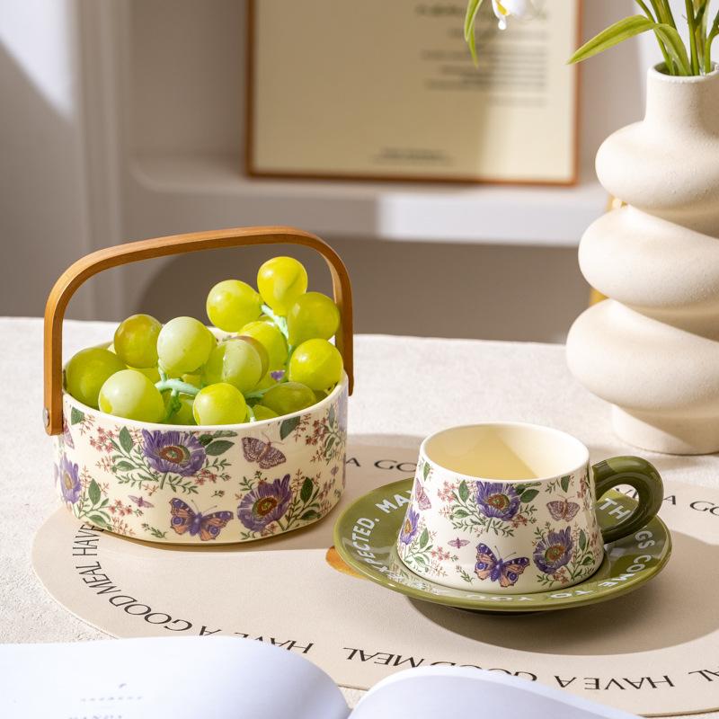 Retro high-end coffee cup and saucer gift box, high-end exquisite housewarming, engagement, wedding gift, souvenir cup