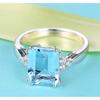 Elegant 18k Gold Plated Topaz Engagement Ring for Women Colorful Sapphire Jewelry