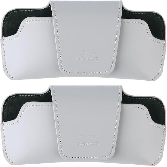 Sunglasses Holder For Car Visor Vegan Leather Glasses Case With Clip Automotive Interior Visor Accessories