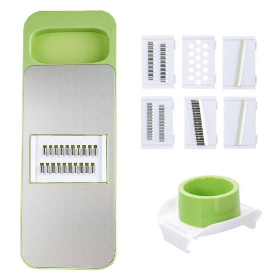 Vegetable Chopper Wave Cutter Chipper Stainless Steel Mandoline Slicer with Food-Grade Blades Hand Guard Kitchen Tools for Julienne Dicing