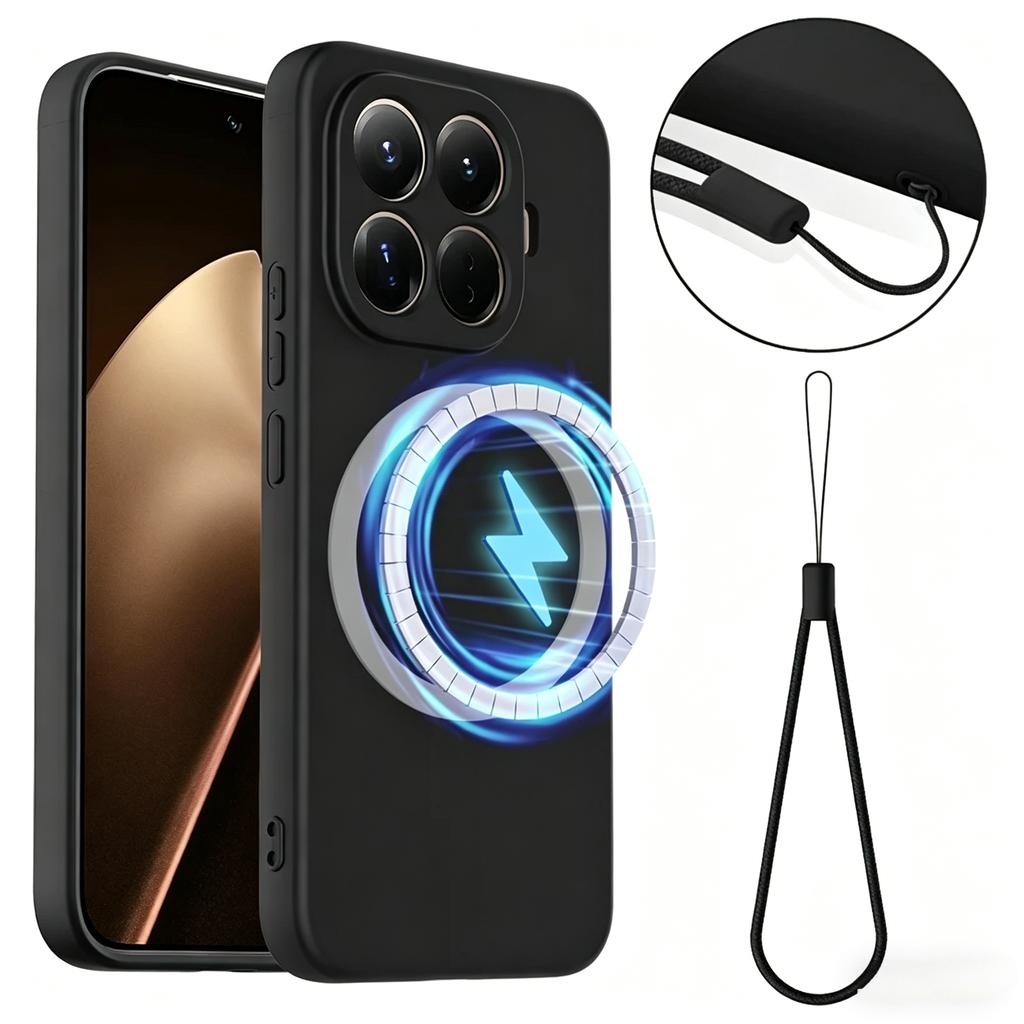 Etui z płynnego silikonu o wrażeniu skóry dla Xiaomi 15T Pro 14T/13T Pro 17 Pro Max 15 Ultra POCO X8 Pro Max M8 Pro F8 Ultra Magnetyczne Pokrowiec