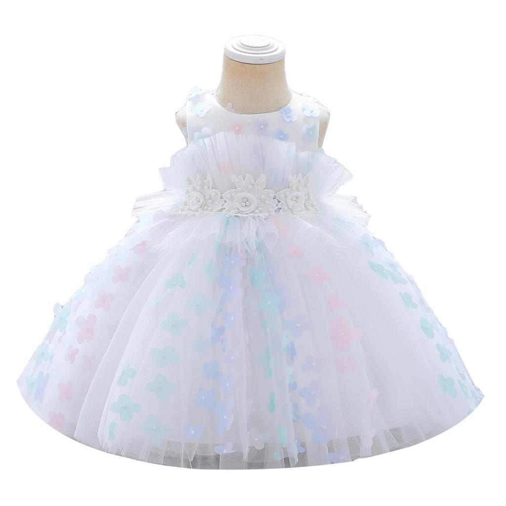Flower Girl Baby Wedding Dress Fairy Petals Children's Clothing Girl Party Dress Kids Clothes Fancy Teenage Girl Gown 0 1 2 3 Years