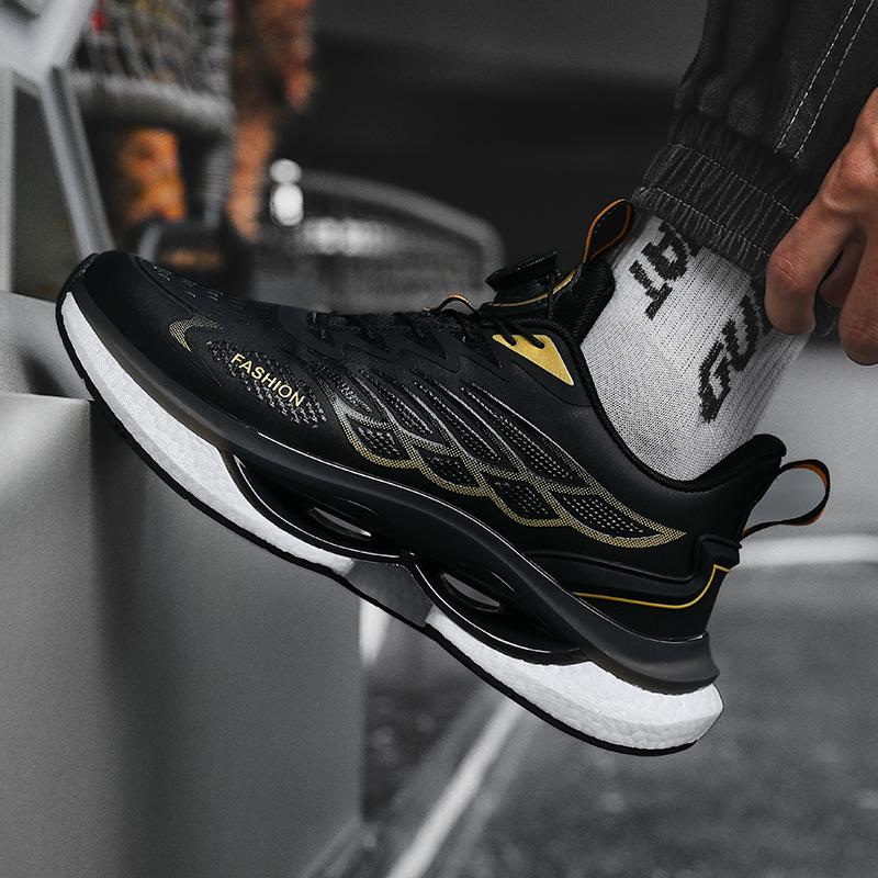 Liebhaber drehende Schnürsenkel Laufschuhe Vier Jahreszeiten neu weiche Sohle Outdoor Freizeit Sportschuhe Herren atmungsaktiv leichte Sneaker