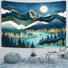 Mountain Tapestry Wall Hanging Forest Tree Art Tapestry Sunset Tapestry Nature Landscape Home Decor for Bedroom Living Room Dorm