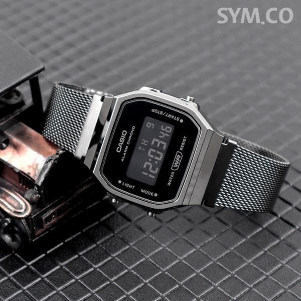 Casio Vintage Digital Public Free Buckle Son Seok-hee Watch 168 Black Mesh