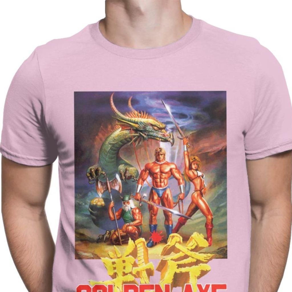 Golden Axe Streets Of Rage T-Shirt für Herren Reines Baumwoll-Vintage-T-Shirt Retro Axel Blaze Kampfspiel-T-Shirts