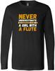 Never Underestimate A Girl With A Flute Funny Flutist Gift Music Lover T-Shirt