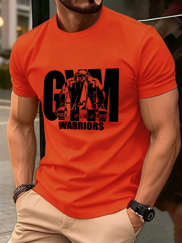 Gym Warriors Muscle Guys Printing Mens TShirt Cotton Summer Soft Tops Oversized ONeck Short Sleeve T Shirt Casual Male Clothes