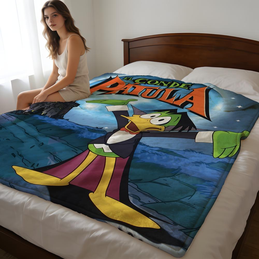 Count Duckula Throw High-Density Short Plush Blanket Soft For Sofa Air-Con Room.