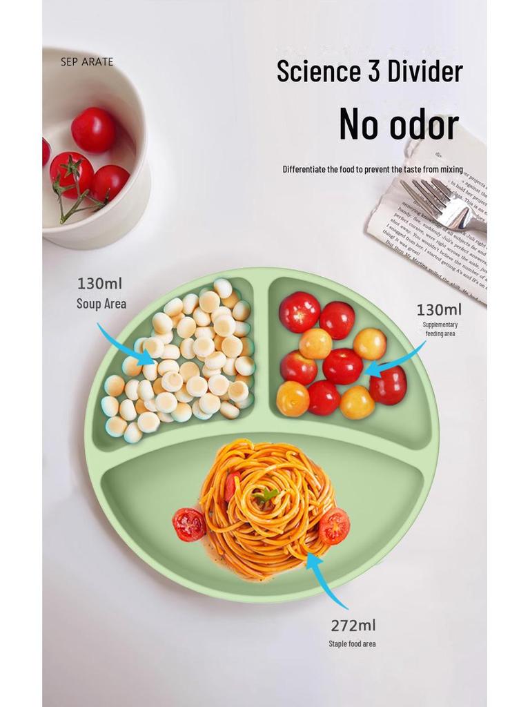 Kids' Silicone Tableware Set: Shatter-Resistant Plate, Bowl, Fork, Spoon, Bib (5-Piece)