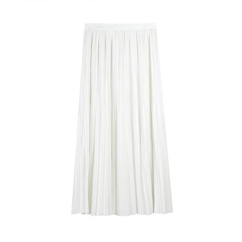 High Waist Pleated A-Line Midi Skirt - 2025 Slimming, Solid Color, Versatile Design