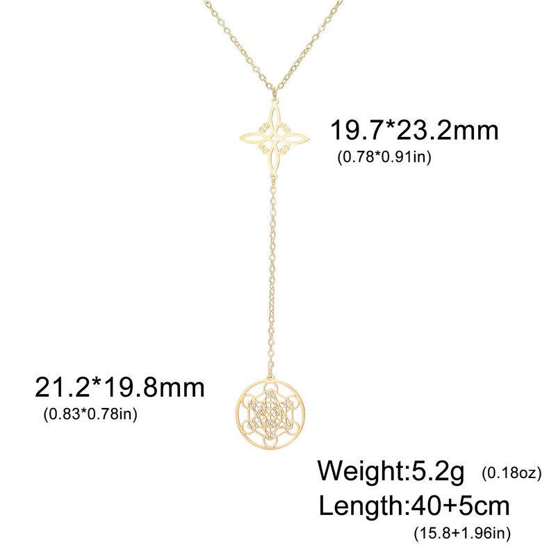 Cross-border DIY Splicing Necklace: Witch's Knot Six-Pointed Star Hollow Pendant Clavicle Chain