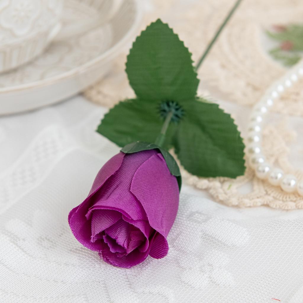 Boutons de Rose Fleurs en Tissu de Soie Fleurs Artificielles Mariage Décoration de Maison Fleurs Hôtel Roses Roses Simples Simulation de Rose Accessoires de Prise de Vue Fleurs Artificielles