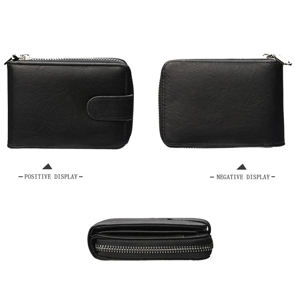 Herren Geldbörse PU Leder Kreditkartenhalter Bifold Reißverschluss Dünne Tasche Vatertag Geburtstagsgeschenk