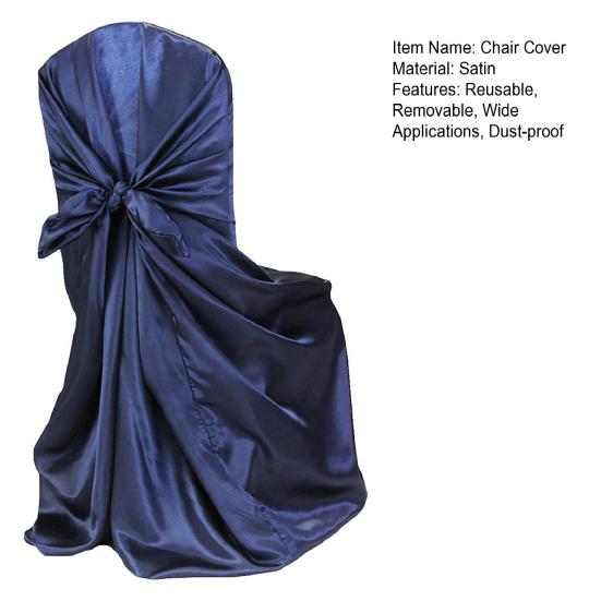 Chair Cover Dust-proof Removable Satin Skirted Back Self-tie Chair Cover Protector Event Party Supplies