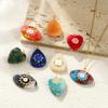 1 Piece Resin Charms Enamel Evil Eye Heart Water Droplet Waterproof 304 Stainless Steel 18k Gold Plated Pendants DIY Necklace
