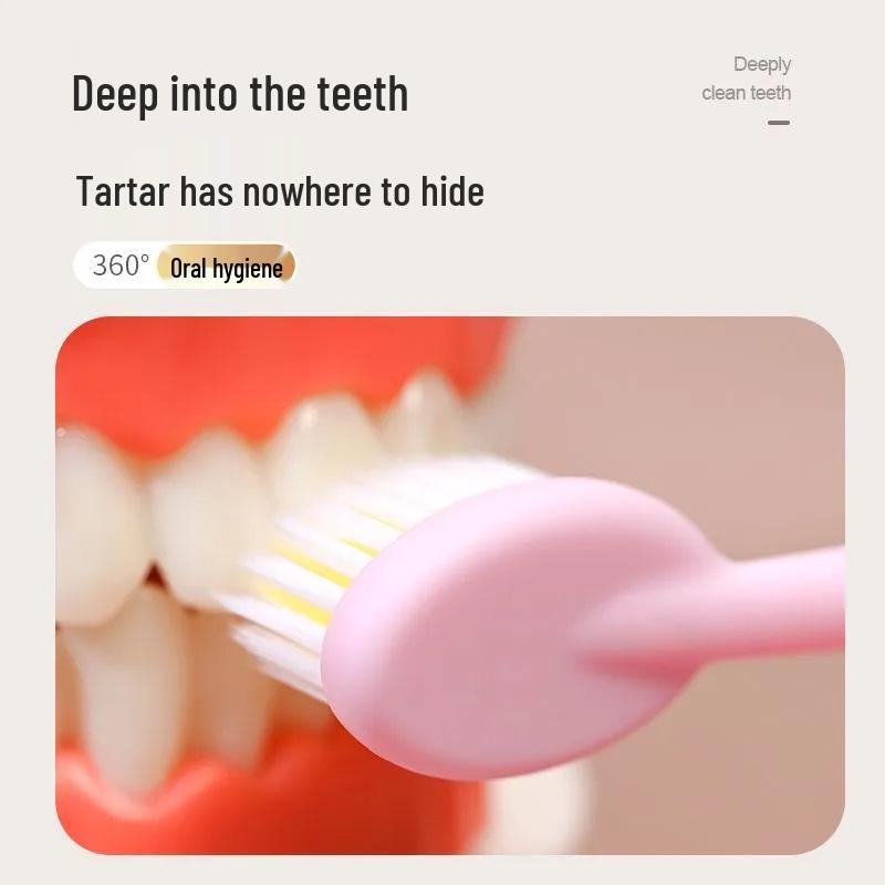 KISS CLEAN Adult Soft Bristle Wide Head Toothbrush, High-Density, Big Head, Family Five-Pack