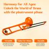 pInstruments pBONE Tenor Trombone in Bb, Lightweight and Durable ABS with Bio-Coated Antibacterial Coating, PBONE1O Orange [Includes Mouthpiece and Ca
