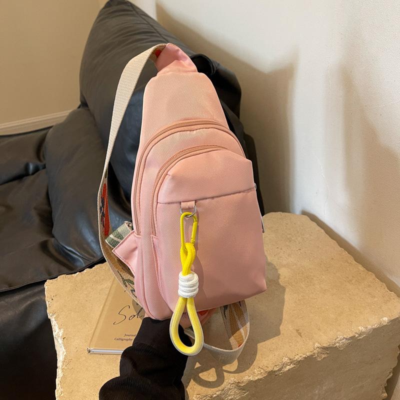 Нагрудная сумка женская легкая универсальная маленькая сумка-мессенджер нейлоновая ткань сумка женская модная нагрудная сумка сумка-мессенджер повседневная розовый