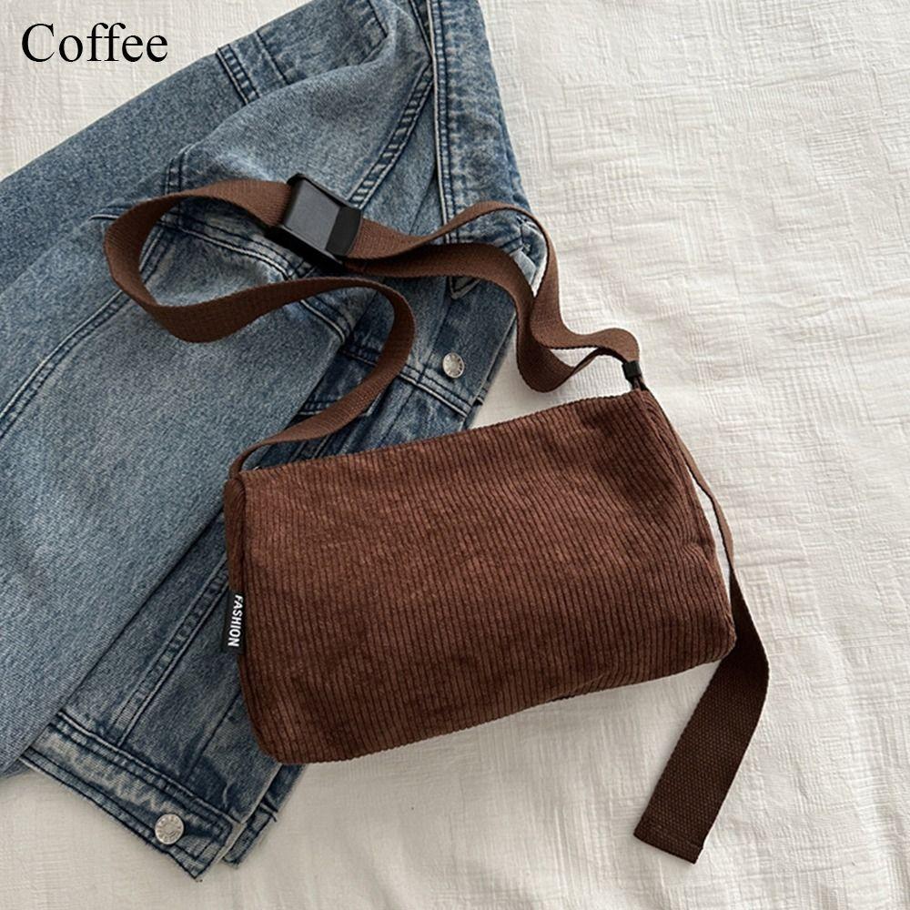 Divatos női lányok kordbársony válltáskák egyszínű futártáskák Crossbody táskák női kézitáskák smink rúzstáskák