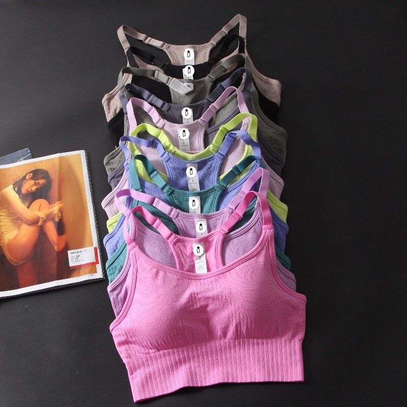 And American Single Adjustable Sports Underwear Beautiful Back Comfortable Bubble Wrap Women's Running Yoga Breathable Quick-Drying Workout Bra