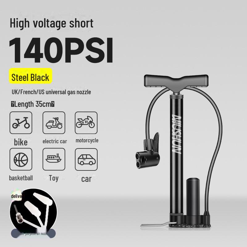 Universal High-Pressure Inflator Pump with Gauge for Bicycles, Cars, and Basketballs