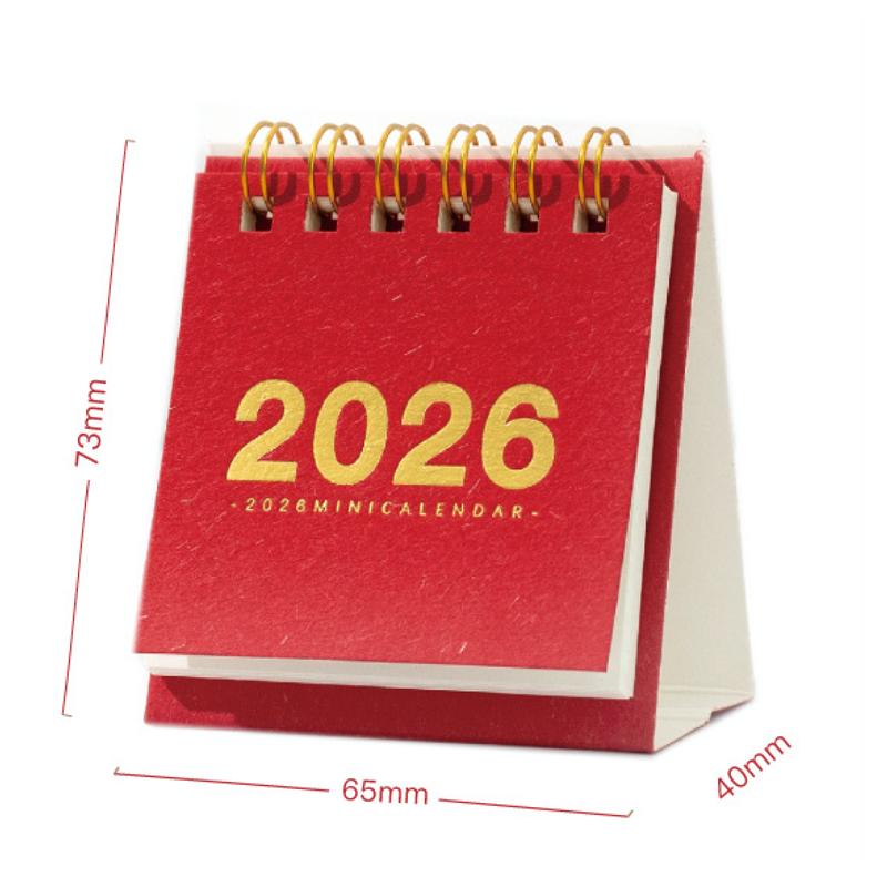 2026 Mini Spiral Bound Refillable Desktop Calendar Business Monthly Schedule Planner For Office Desk Home Modern Minimalist