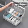Lidded Cable Organizer Box-Compartmentalized Desktop Cord Manager for Charging Cables & Headphones, Dustproof Drawer Storage Box
