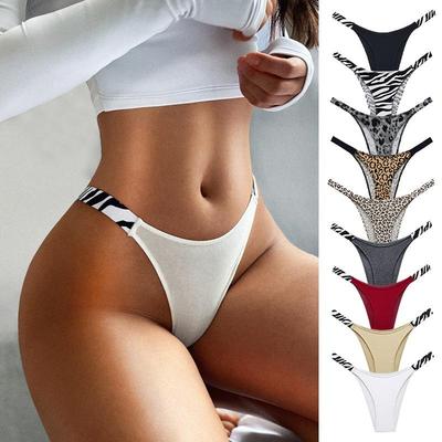 3pcs/lot Cotton Half Pack Hip Underwear Women's Comfortable Zebra Leopard Pattern Side Bag Women's Panties