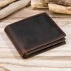 Vintage Herren Geldbörse Echtes Leder Kurze Geldbörse Herren Klein Schlank Münzbörse Faltbar Carteira Slim Herren Münzbeutel Rindsleder