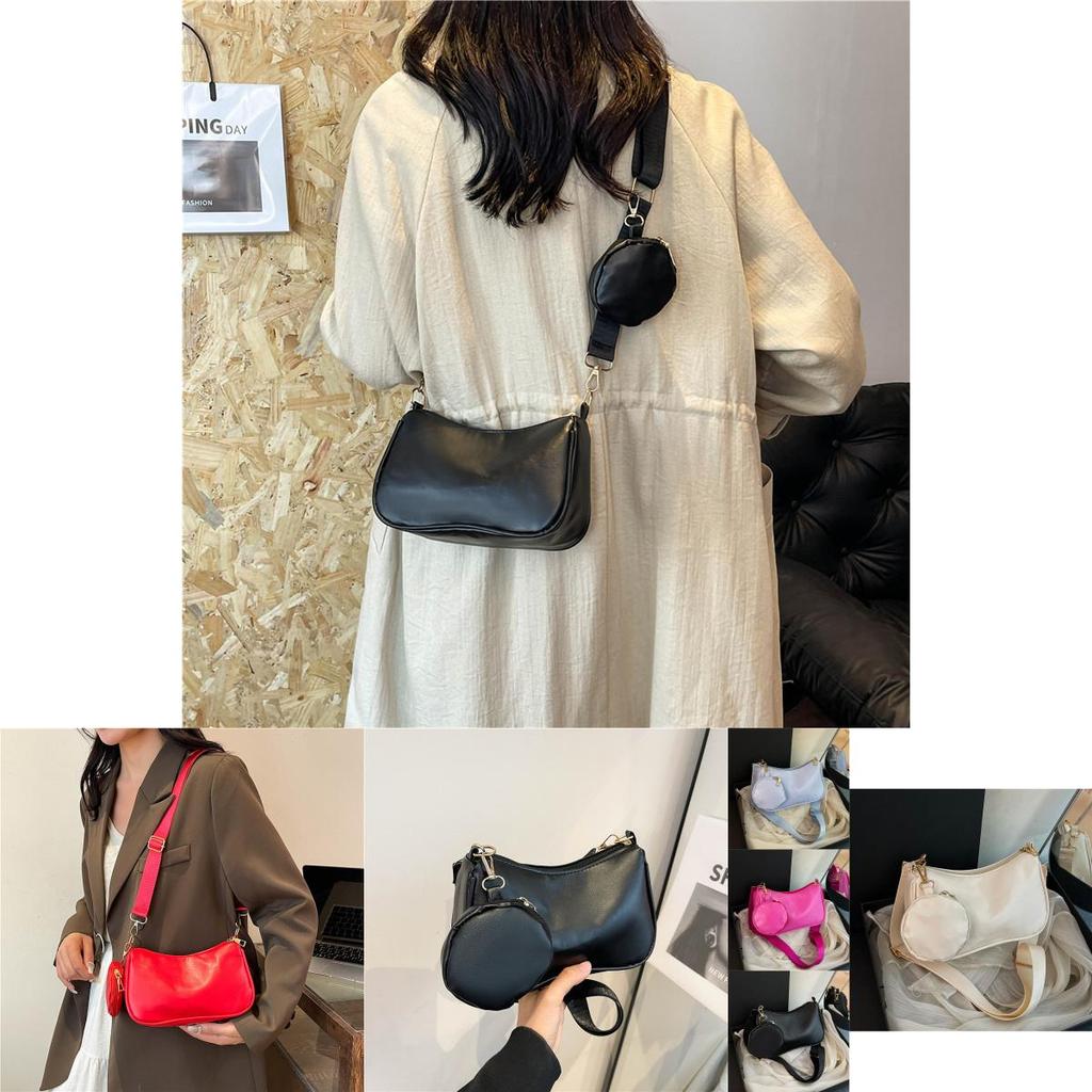 Chic Stylish Minimalist Retro Small Shoulder Bag For Women In Black Pink Blue White Red